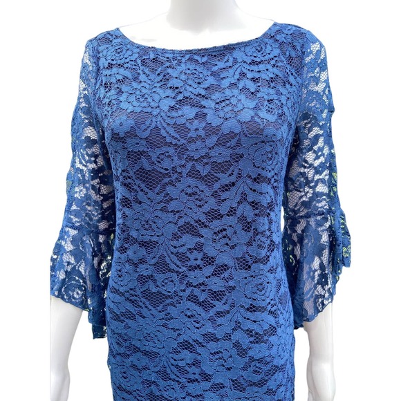 Marina Beautiful Blue Knee-Length Women's Dress, Size 8* wom885 - Picture 2 of 10